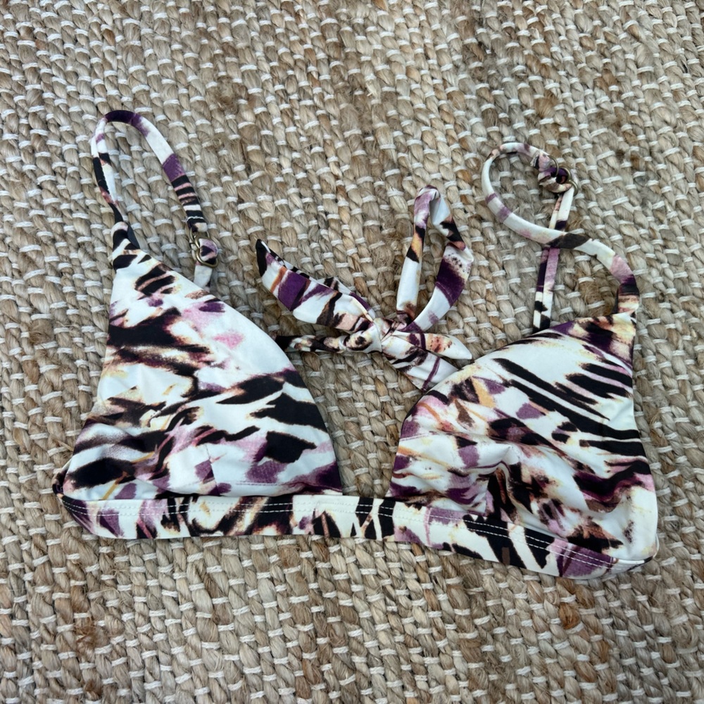 Multicolor Print Bikini Top